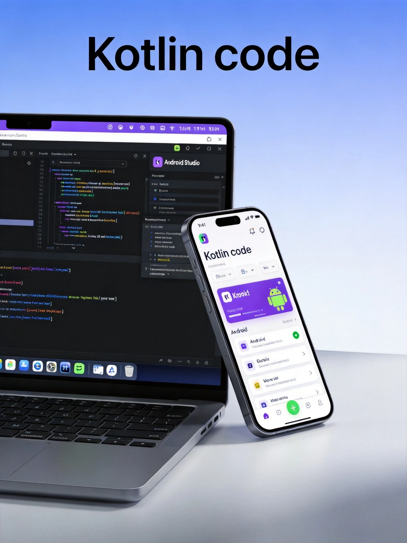 Kotlin Android开发封面图，展示现代化移动开发学习路线与Jetpack Compose实战