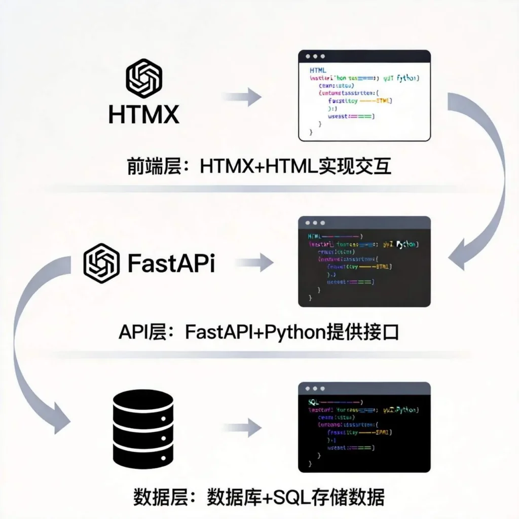 三层技术架构图 前端API数据