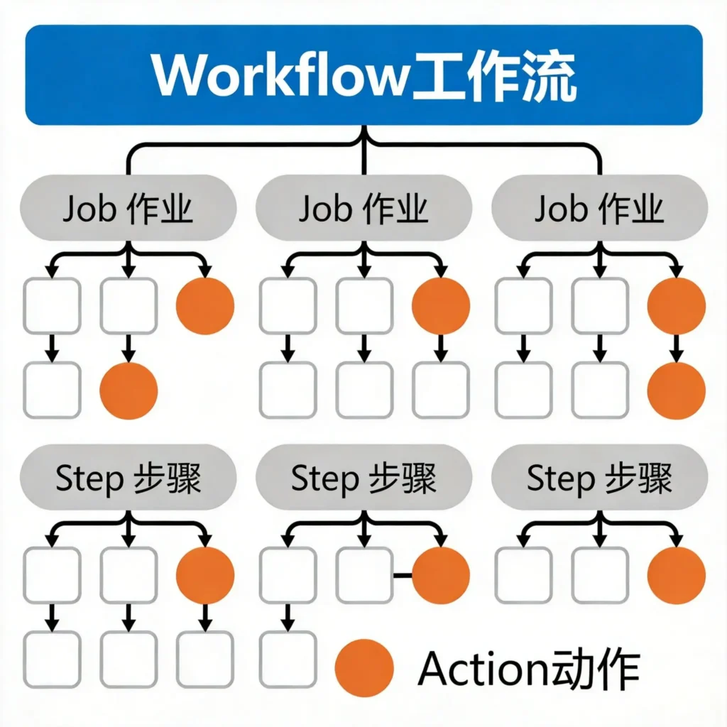 GitHub Actions核心概念架构图