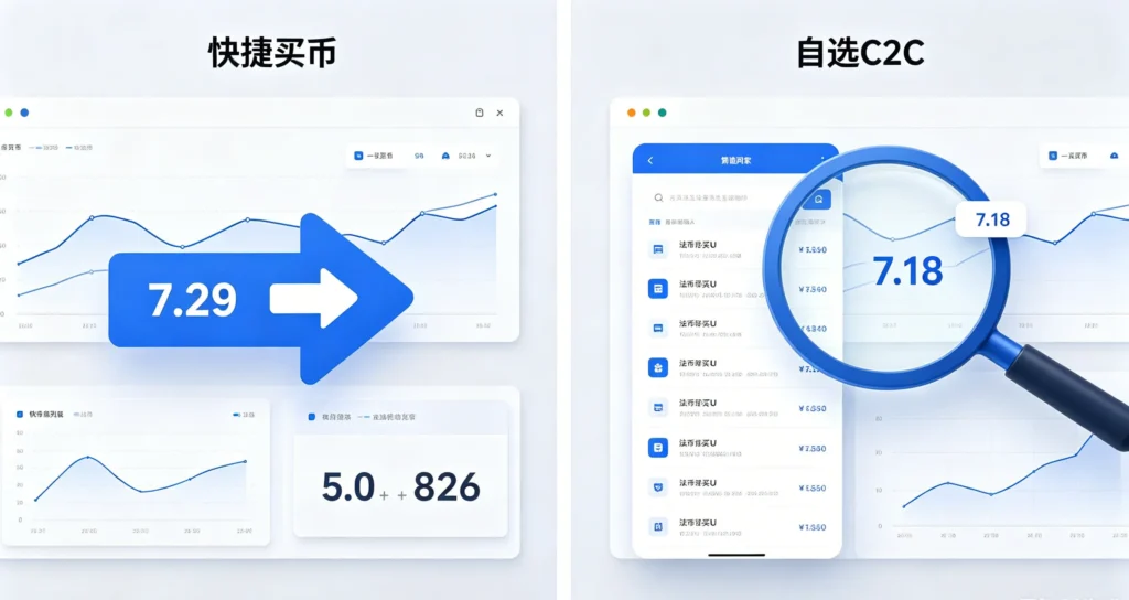 快捷与自选 C2C 对比