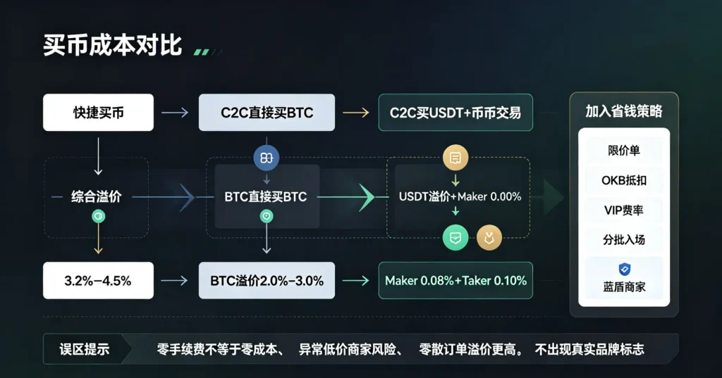 三种买币路径成本图