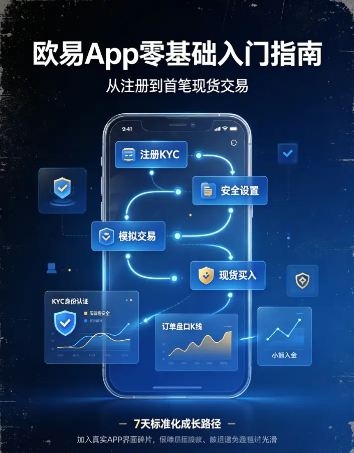 交易所App零基础入门完整指南：注册KYC到首笔现货交易，新手标准化7天成长路径