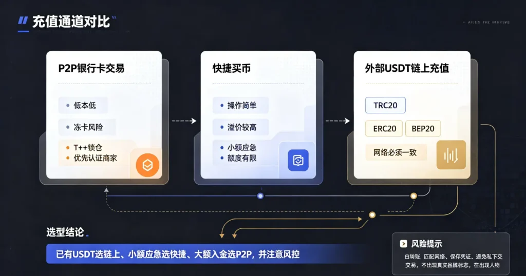 三大充值通道对比图