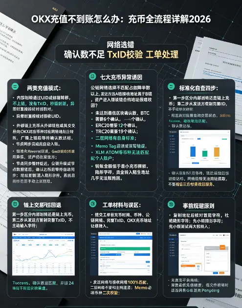 交易所充值不到账怎么办？欧意充币/充值全流程详解2026